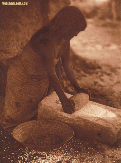 "Maricopa woman mealing" - Maricopa, by Edward S. Curtis from The North American Indian Volume 2
