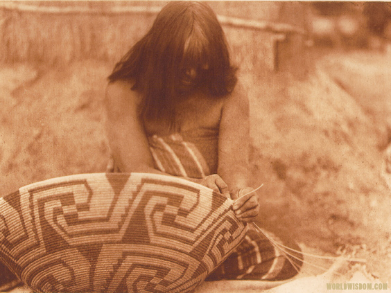 "Havachach Weaving" - Maricopa, by Edward S. Curtis from The North American Indian Volume 2