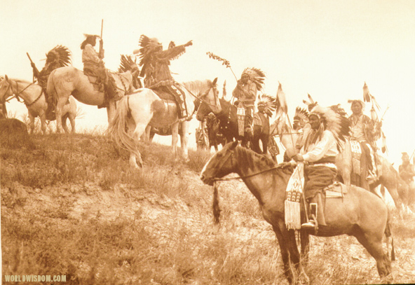 "Planning a raid - Teton Sioux", by Edward S. Curtis from The North American Indian Volume 3