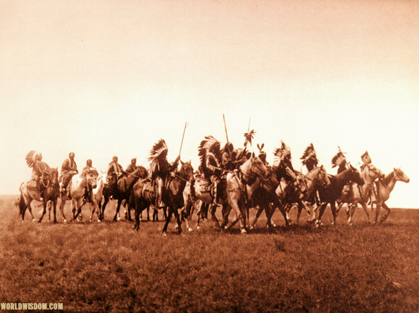 "Brule war-party - Teton Sioux", by Edward S. Curtis from The North American Indian Volume 3 