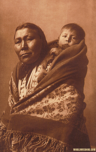 "Hidatsa mother" - Hidatsa, by Edward S. Curtis from The North American Indian Volume 4