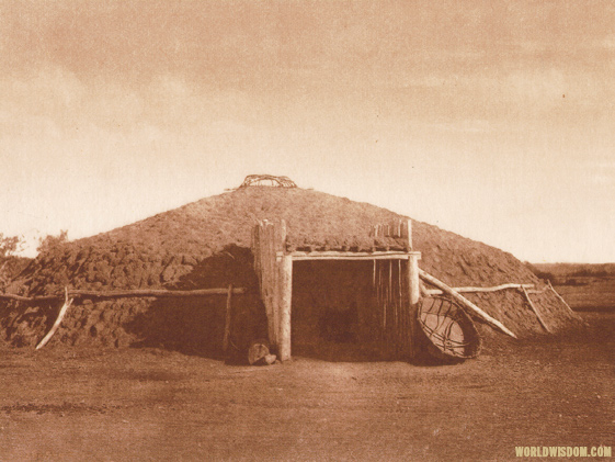 "Mandan earthen lodge" - Mandan, by Edward S. Curtis from The North American Indian Volume 5 