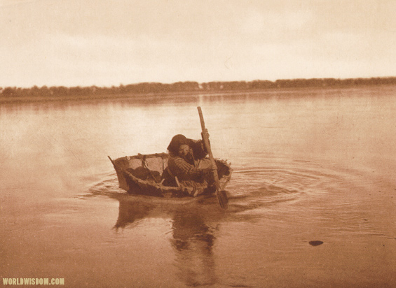 "Mandan bull-boat" - Mandan, by Edward S. Curtis from The North American Indian Volume 5
