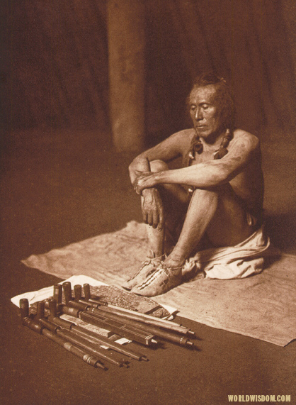 "In the medicine-lodge" - Arikara, by Edward S. Curtis from The North American Indian Volume 5

