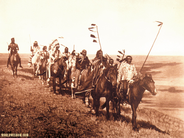 "On the war-path" - Atsina, by Edward S. Curtis from The North American Indian Volume 5

