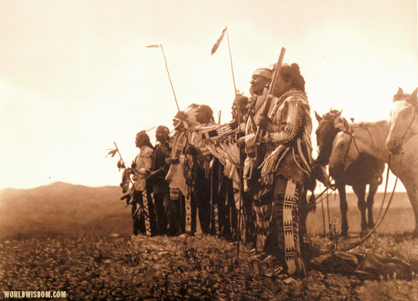 "Awaiting the scouts' return" - Atsina, by Edward S. Curtis from The North American Indian Volume 5 

