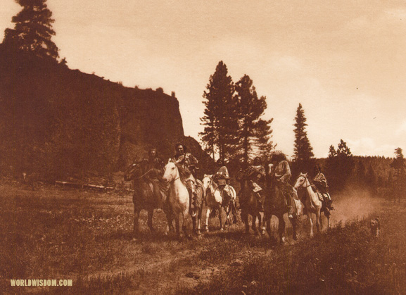 "On the move - Spokan", by Edward S. Curtis from The North American Indian Volume 7
