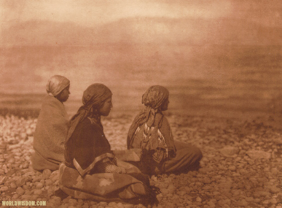 "Kutenai girls at the lake-shore", by Edward S. Curtis from The North American Indian Volume 7

