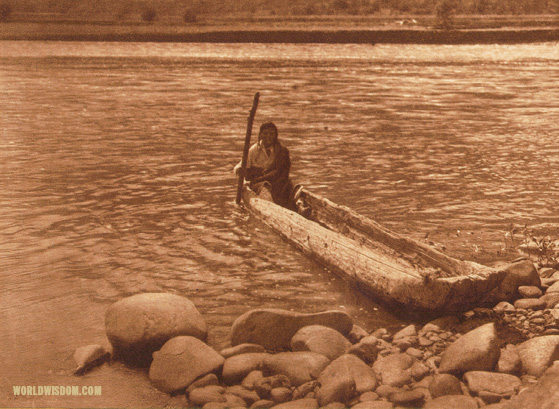 "Nez Perce canoe", by Edward S. Curtis from The North American Indian Volume 8

