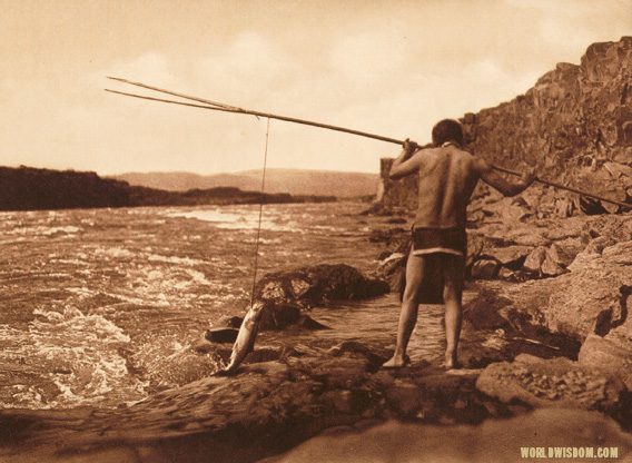 "Salmon fishing - Wishham", by Edward S. Curtis from The North American Indian Volume 8

