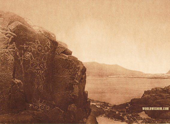 "Petroglyphs - Wishham", by Edward S. Curtis from The North American Indian Volume 8
