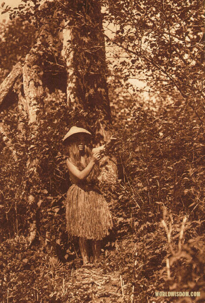 "Berry Picker" - Quinault, by Edward S. Curtis from The North American Indian Volume 9

