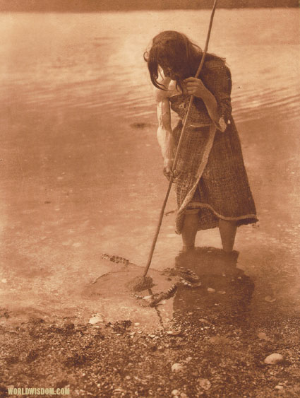 "The octopus catcher - Kwakiutl", by Edward S. Curtis from The North American Indian Volume 10
