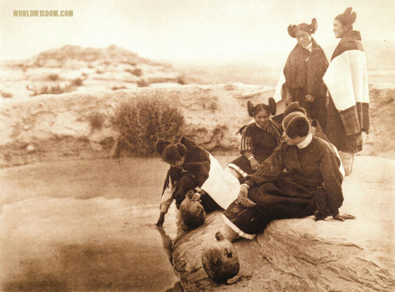 "Loitering at the spring - Hopi", by Edward S. Curtis from The North American Indian Volume 12
