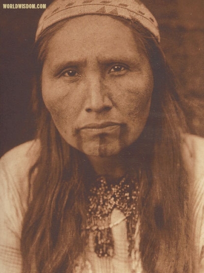 "Tolowa tattooing - Tolowa", by Edward S. Curtis from The North American Indian Volume 13

