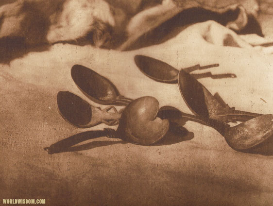 "Elk-horn spoons - Tolowa", by Edward S. Curtis from The North American Indian Volume 13

