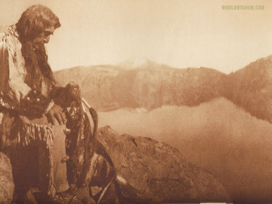 "Thinking of the old days - Klamath", by Edward S. Curtis from The North American Indian Volume 13

