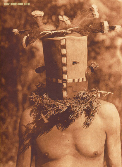 "Tyo'oni Shiwanna mask" - Cochiti, by Edward S. Curtis from The North American Indian Volume 16
