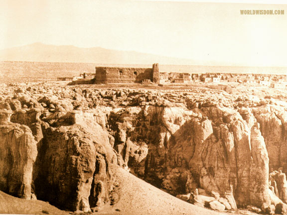 "Acoma from the south", by Edward S. Curtis from The North American Indian Volume 16
