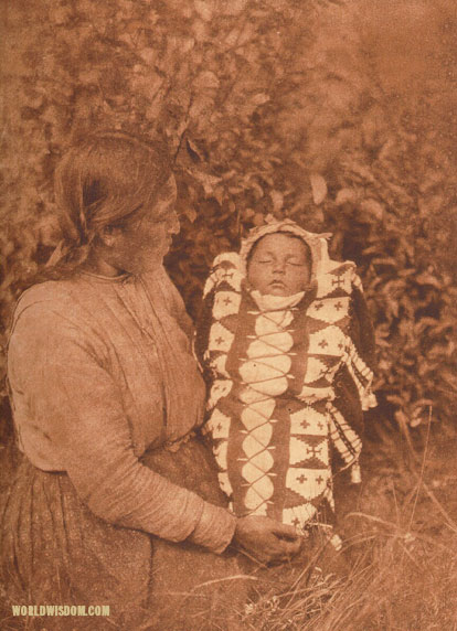 "Isqe-sis - 'Woman Small' - and child" - Cree, by Edward S. Curtis from The North American Indian Volume 18
