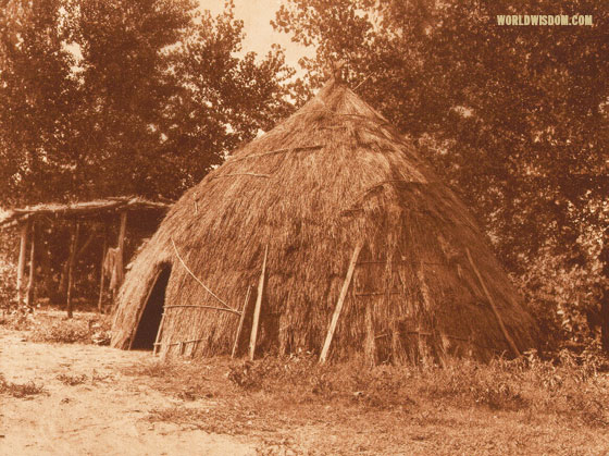 "Old grass-house" - Wichita, by Edward S. Curtis from The North American Indian Volume 19
