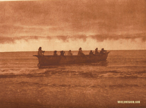 "Start of whale hunt" - Eskimo of Prince of Wales Island, by Edward S. Curtis from The North American Indian Volume 20

