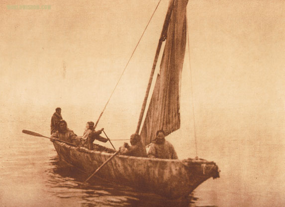 "The umiak" - Kotzebue, by Edward S. Curtis from The North American Indian Volume 20
