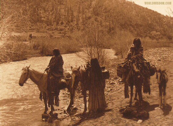 "At the ford" - Apache, by Edward S. Curtis from The North American Indian Volume 1