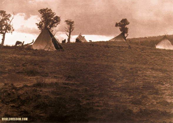 "Hilltop camp" - Jicarilla, by Edward S. Curtis from The North American Indian Volume 1