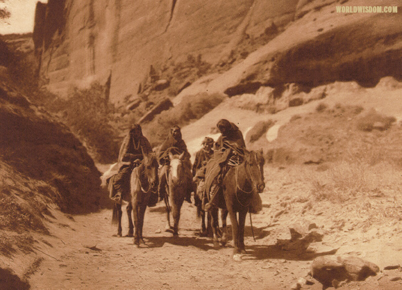 "Through the cañon"- Navaho, by Edward S. Curtis from The North American Indian Volume 1